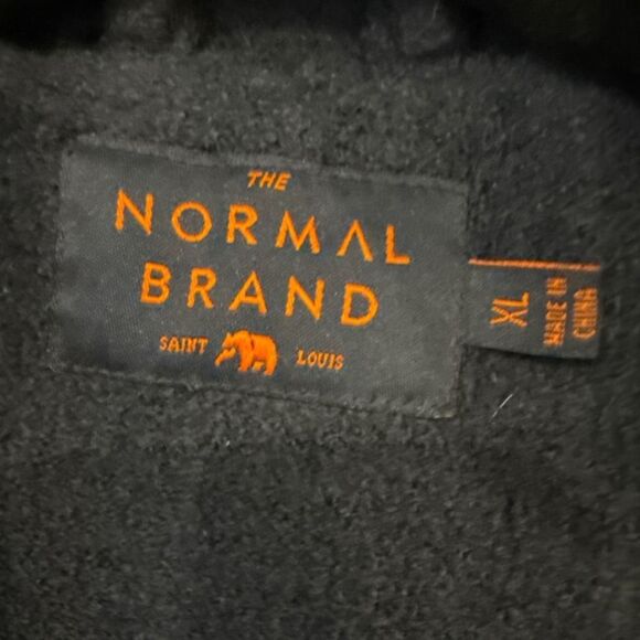 The Normal Brand Men's Wool Blend Balboa City Hooded Peacoat Jacket Navy Blue XL - Picture 2 of 6